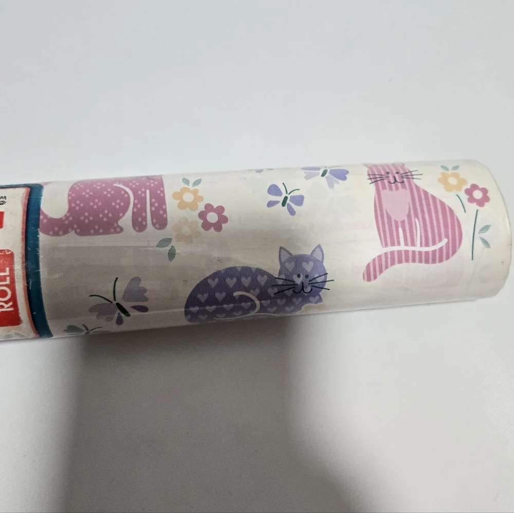 NWT Sealed Vintage Cats Galore Contact Self-Adhesive Plastic Shelf Liner Pastels